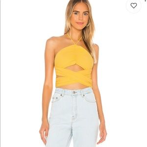 Revolve Harlie Halter Top in Yellow